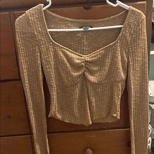 Wild Fable Tan Ribbed Blouse